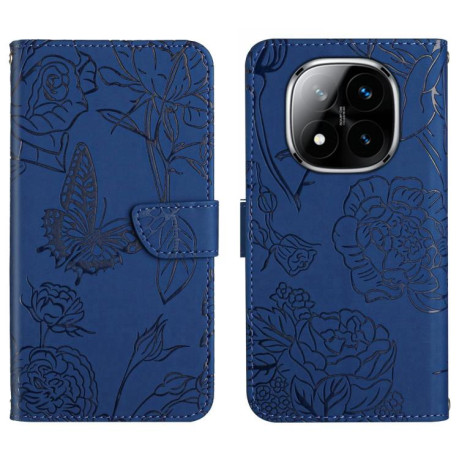 Чохол-книжка Embossed Butterfly для Xiaomi Redmi Note 14 Pro 4G - синій