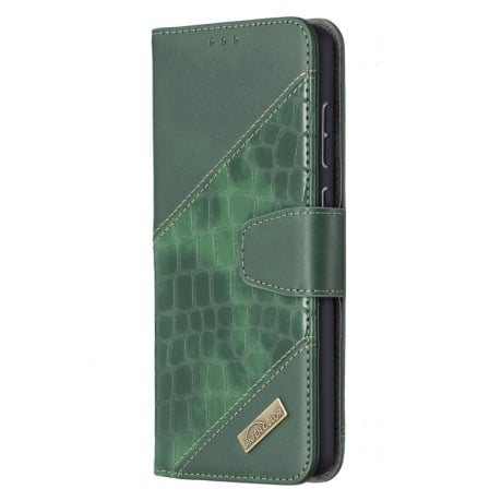 Чехол-книжка Matching Color Crocodile Texture на Samsung Galaxy A72 - зеленый