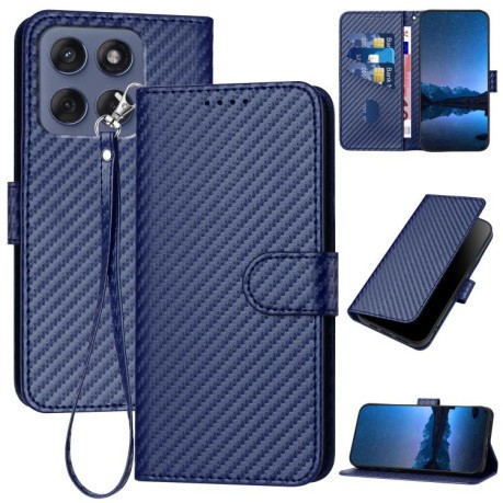 Чехол-книжка Carbon Fiber Texture на Motorola Edge 60 Fusion / Edge 5G 2025 - синий