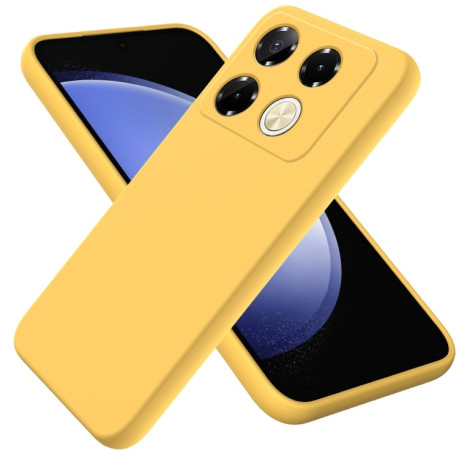 Силиконовый чехол Solid Color Liquid Silicone на Infinix Note 40 Pro 4G - желтый