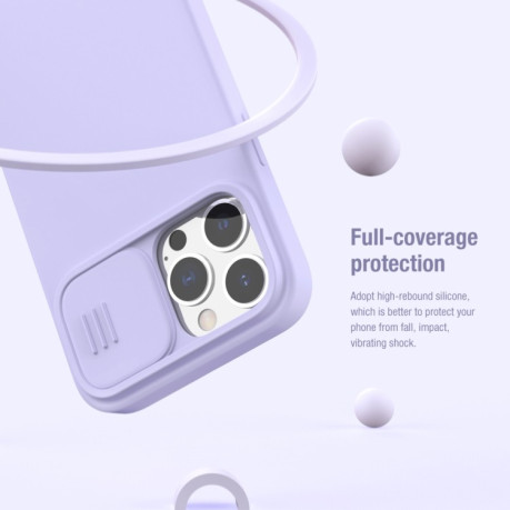 Силиконовый чехол NILLKIN CamShield для iPhone 13 Pro Max - синий