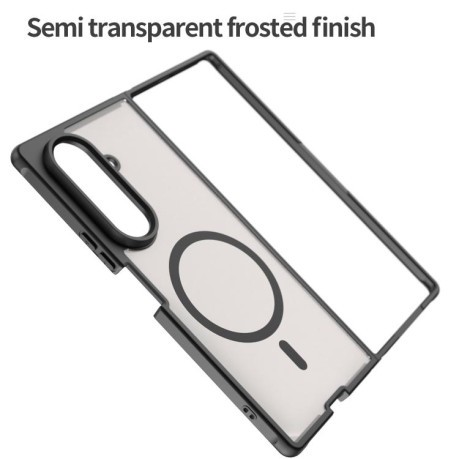 Противоударный чехол Fan Dun Series TPU Hybrid PC Frosted Magsafe для Samsung Galaxy Fold 7 5G - черный