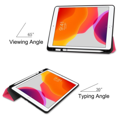 Чехол- книжка Custer Texture Horizontal Flip Smart на iPad 9/8/7 10.2 (2019/2020/2021)- розово-красный