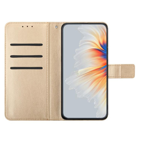 Чохол-книжка Flower Embossed Leather на Xiaomi Redmi Note 14 4G 164.48mm - золотий