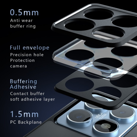 Противоударный чехол Armor Precise Hole PC Hybrid TPU для Xiaomi 14T Pro - черный