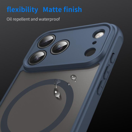 Противоударный чехол Fan Dun Series TPU Hybrid PC Frosted Magsafe для iPhone 17 Pro Max - синий