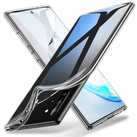 Ультратонкий силиконовый чехол на Samsung Galaxy Note 10 Plus - прозрачный
