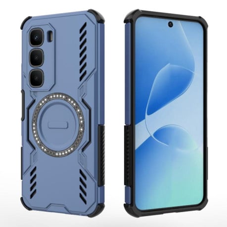 Противоударный чехол Butterfly Armor с MagSafe на Infinix Hot 60 Pro 4G Global - синий