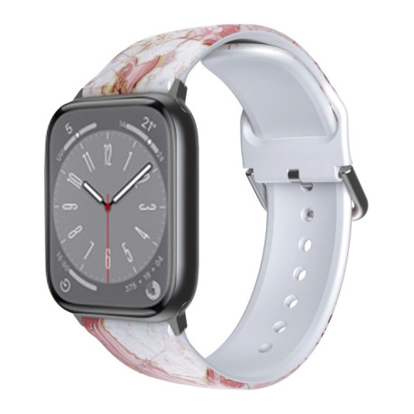 Силиконовый ремешок Breathable для Apple Watch 10 42mm/Series 8/7 41mm / 40mm / 38mm - Pink Marble