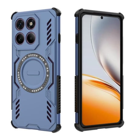 Противоударный чехол Butterfly Armor MagSafe Magnetic Ring Shockproof для Motorola Edge 60 Pro 5G - синий