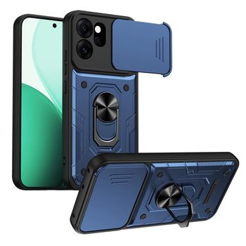 Чохол Escase Nanshan Armor з шторкою камери і кільцем-тримачем на OPPO Reno15 Pro 5G Max Global — синій