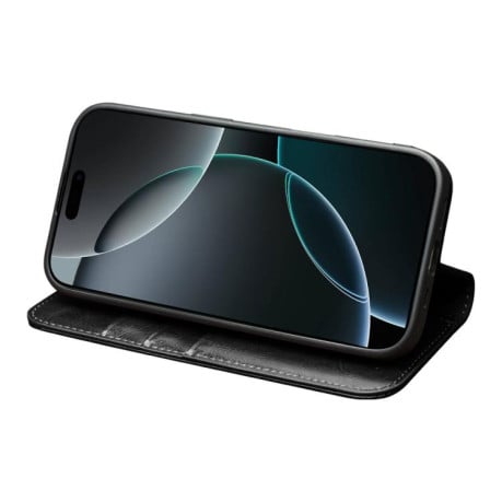 Чехол-книжка QIALINO Classic с натуральной кожи на iPhone 17 - черный