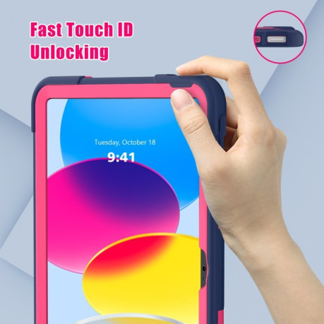Противоударный чехол Contrast Color для iPad  10.9 2022 - сине-розовый