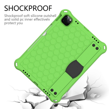 Противоударный чехол Honeycomb Design на iPad 10.9 2022/2020 - зелено-черный