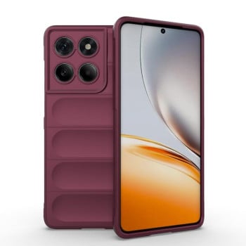 Силиконовый чехол Magic Flannel для Motorola Edge 60 Fusion 5G - винно-красный