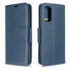 Чехол-книжка Retro Lambskin Texture Pure Color на Samsung Galaxy S20 -синий