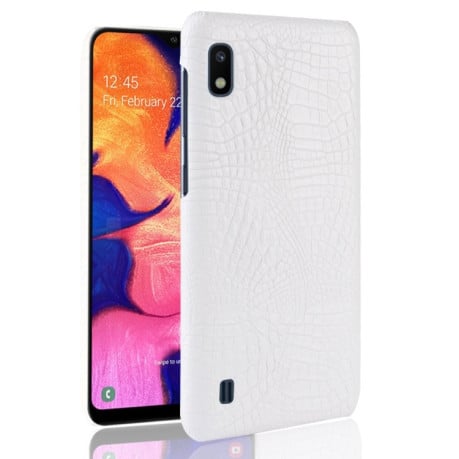 Ударопрочный чехол Crocodile Texture на Samsung Galaxy A10-белый