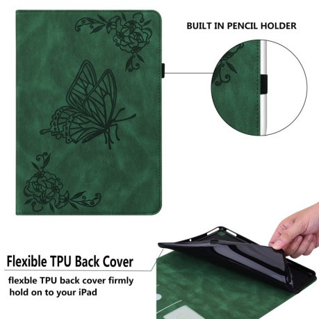 Чохол-книжка Butterfly Flower Embossed Leather на Xiaomi Redmi Pad SE 8.7 - зелений