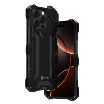Противоударный чехол R-JUST RJ-17 Shockproof Armor Hollow Metal для iPhone 16 Pro - черный