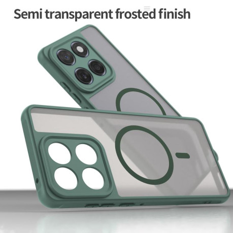 Противоударный чехол Fan Dun Series TPU Hybrid PC Frosted Magsafe для Motorola Edge 60 - зелений