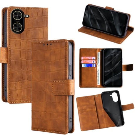 Чехол-книжка Skin Feel Crocodile Texture для Xiaomi Redmi A5 4G 171.7mm - коричневий
