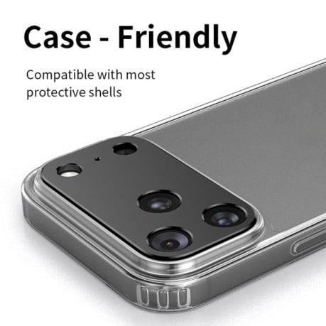 Захисне скло на камеру Kalebol Metal Hollow Lens Protection Ring для iPhone 17 Pro - чорне