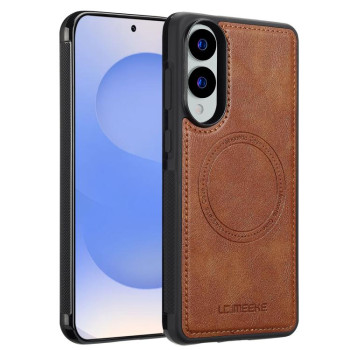 Чехол LC.IMEEKE Magsafe на Samsung Galaxy S25 Edge 5G - коричневый