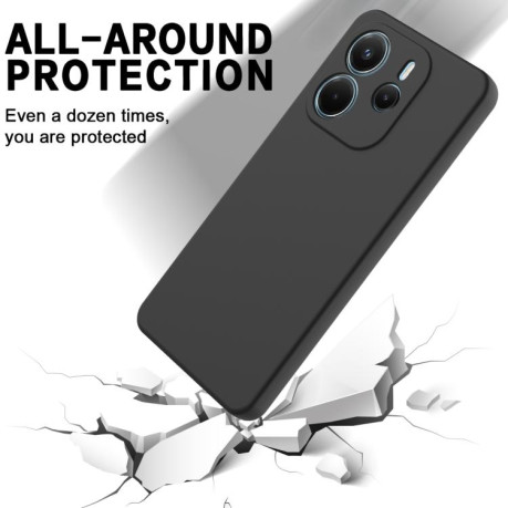 Силиконовый чехол Solid Color Liquid Silicone на Xiaomi Redmi Note 14 4G 164.84mm - черный