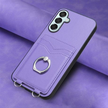 Протиударний чохол R20 Ring Card Holder для Samsung Galaxy F15/M15 - фіолетовий