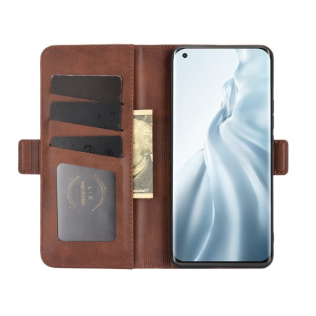 Чехол-книжка Dual-side Magnetic Buckle для Xiaomi Mi 11 - коричневый
