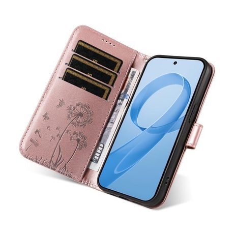 Чехол-книжка Dandelion Embossed Pattern Flip Leather для Xiaomi Redmi K90/Poco F8 Pro — розовое золото