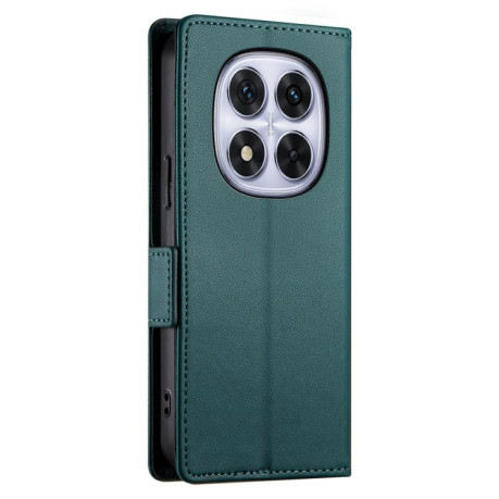 Чехол-книжка Side Buckle Magnetic Frosted Leather для Xiaomi Redmi Note 14 Pro 4G - зеленый