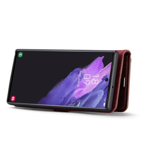 Чохол-книжка DG.MING Crazy Horse Texture на Samsung Galaxy S22 Ultra 5G - червоний