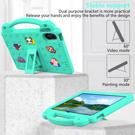 Противоударный чехол EVA Handle Kickstand Children для Xiaomi Redmi Pad 2 11 2025 - зелений