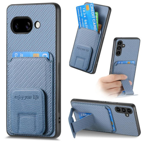 Протиударний чохол Carbon Fiber Card Bag для Google Pixel 9a - синій
