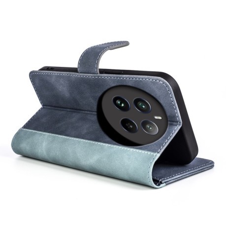 Чехол-книжка Stitching Horizontal Flip Leather  для Realme 12+ 5G - синий