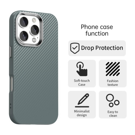 Ударозащитный чехол HMC Carbon Fiber Series IMD на iPhone 16 Pro Max - серый