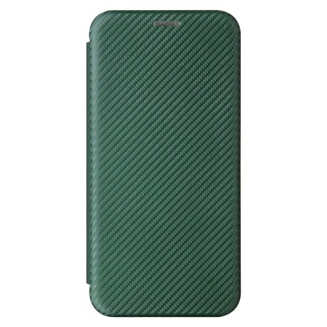 Чехол-книжка Carbon Fiber Texture на Xiaomi Mi 11 Lite/Mi 11 Lite NE - зеленый
