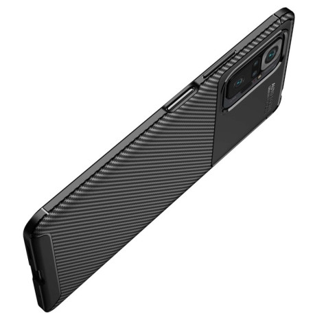 Ударозащитный чехол HMC Carbon Fiber Texture на Xiaomi Redmi Note 10 Pro / Note 10 Pro Max - коричневый