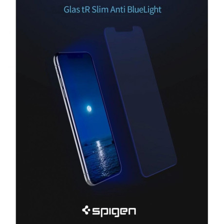 Защитное каленое стекло Spigen Glass.Tr Antiblue для iPhone 12 Mini
