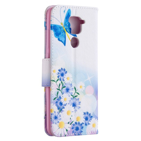 Чехол-книжка Colored Drawing Series на Xiaomi Redmi 10X / Note 9 - Flower and Butterfly