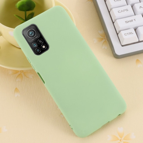 Силиконовый чехол Solid Color Liquid Silicone на Xiaomi Mi 10T / 10T Pro - зеленый