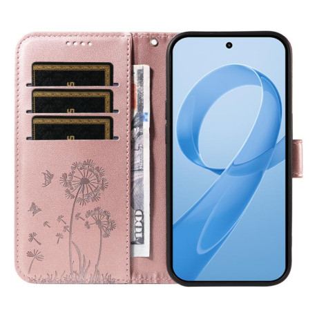 Чехол-книжка Dandelion Embossed Pattern Flip Leather для Xiaomi Redmi K90/Poco F8 Pro — розовое золото