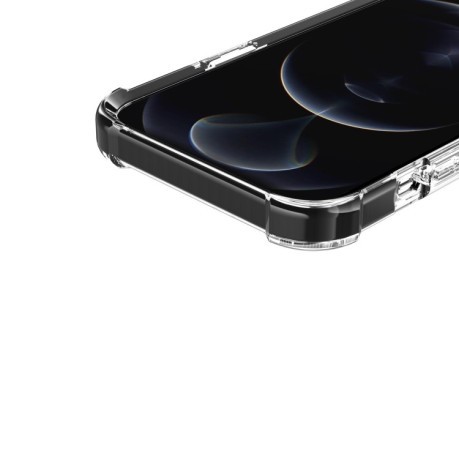 Ударозащитный чехол Four-corner на iPhone 13 Pro - черно-прозрачный