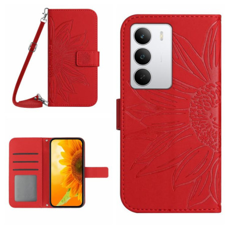 Чохол-книжка Skin Feel Sun Flower для Realme C71 4G Global - червоний
