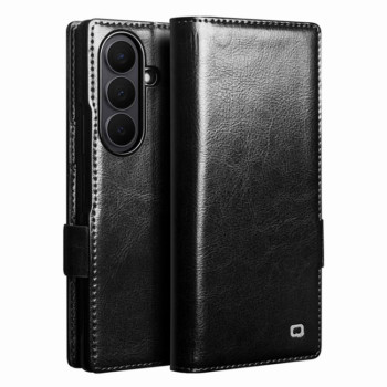 Чехол-книжка QIALINO Classic 103 с натуральной кожи на Samsung Galaxy Fold8 Ultra 5G — черные