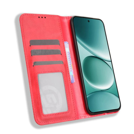 Чехол-книжка Magnetic Buckle Retro для Redmi Note 15 Pro 4G Global 165.8mm — красный