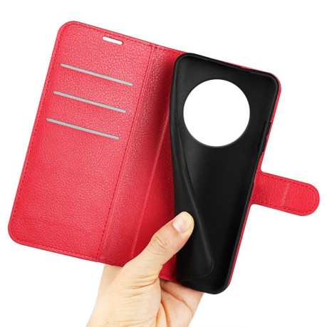 Чохол-книжка Litchi Texture Horizontal Flip Leather на Realme 14 Pro+ - червоний