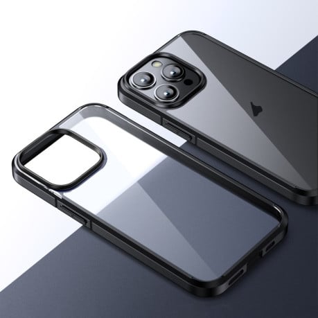 Противоударный чехол Wlons Ice Crystal для iPhone 15 Pro Max - черный