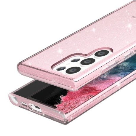 Протиударний чохол Terminator Style Glitter для Samsung Galaxy S23 Ultra 5G - рожевий